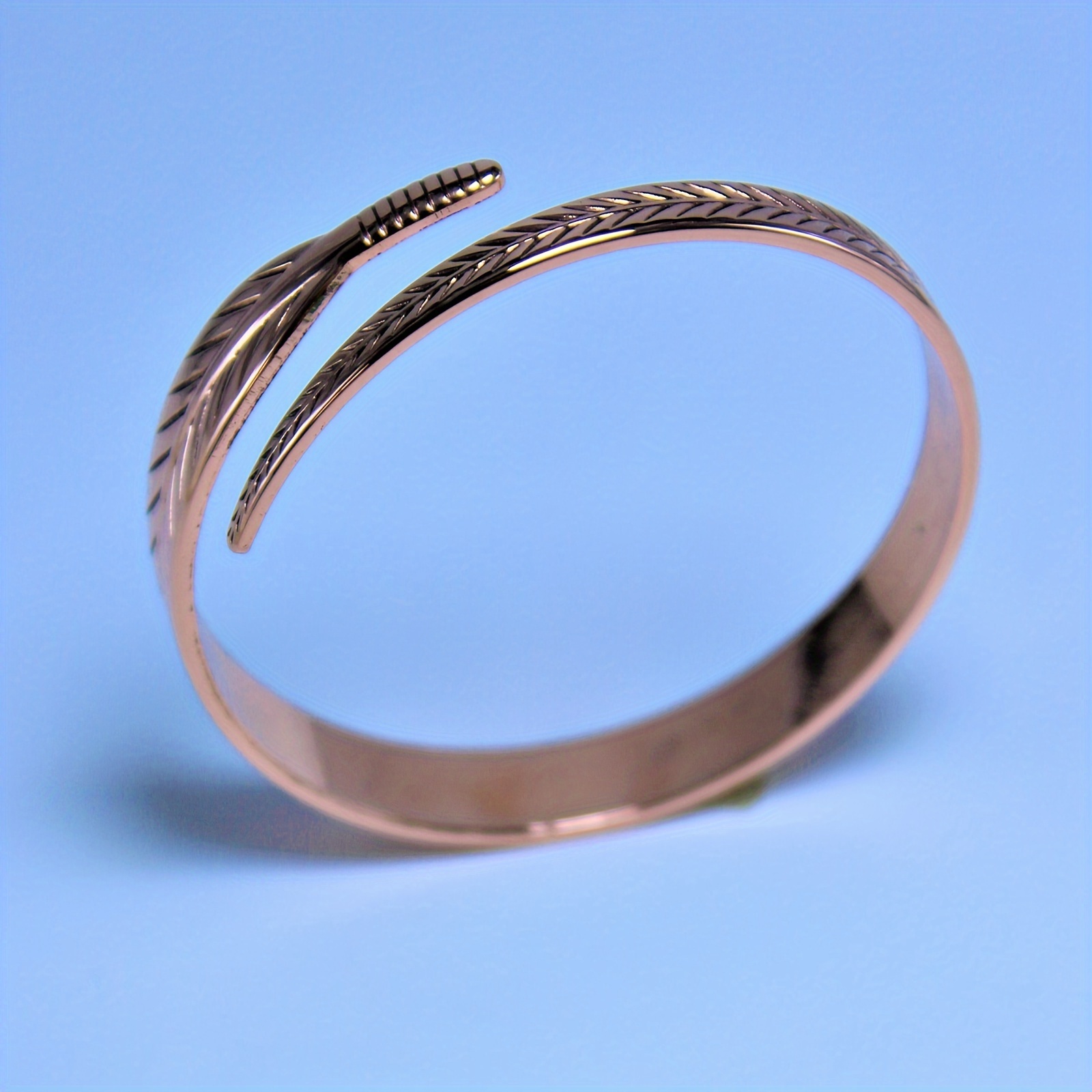 Boho Copper Cuff Bangle No Plating Leaf Daily Wear & Gift
